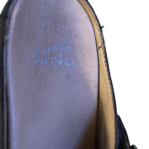 Dansko Womens Black Leather Buckle Strap Clogs Slip-On Comfort Shoes Size 37 - Picture 8 of 9